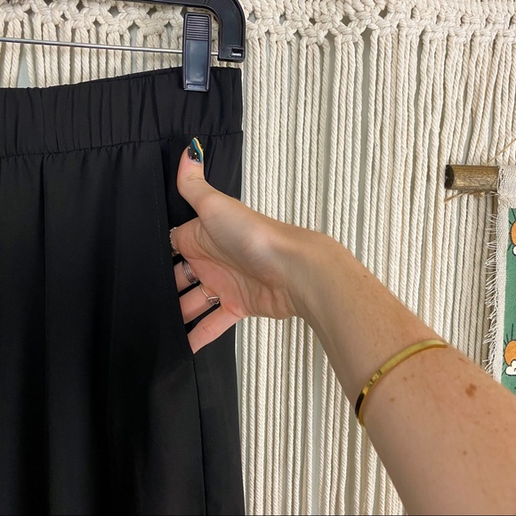 Three Eighty Two NWT Vanessa Side Slit Sheer Black Wide Leg Pants Size Small - Picture 12 of 13